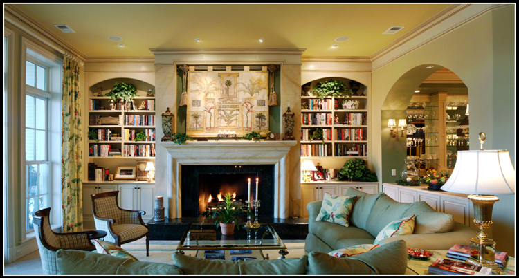 House with walls, bookcase,fireplace, floor, & roof all made out of autoclaved aerated concrete.